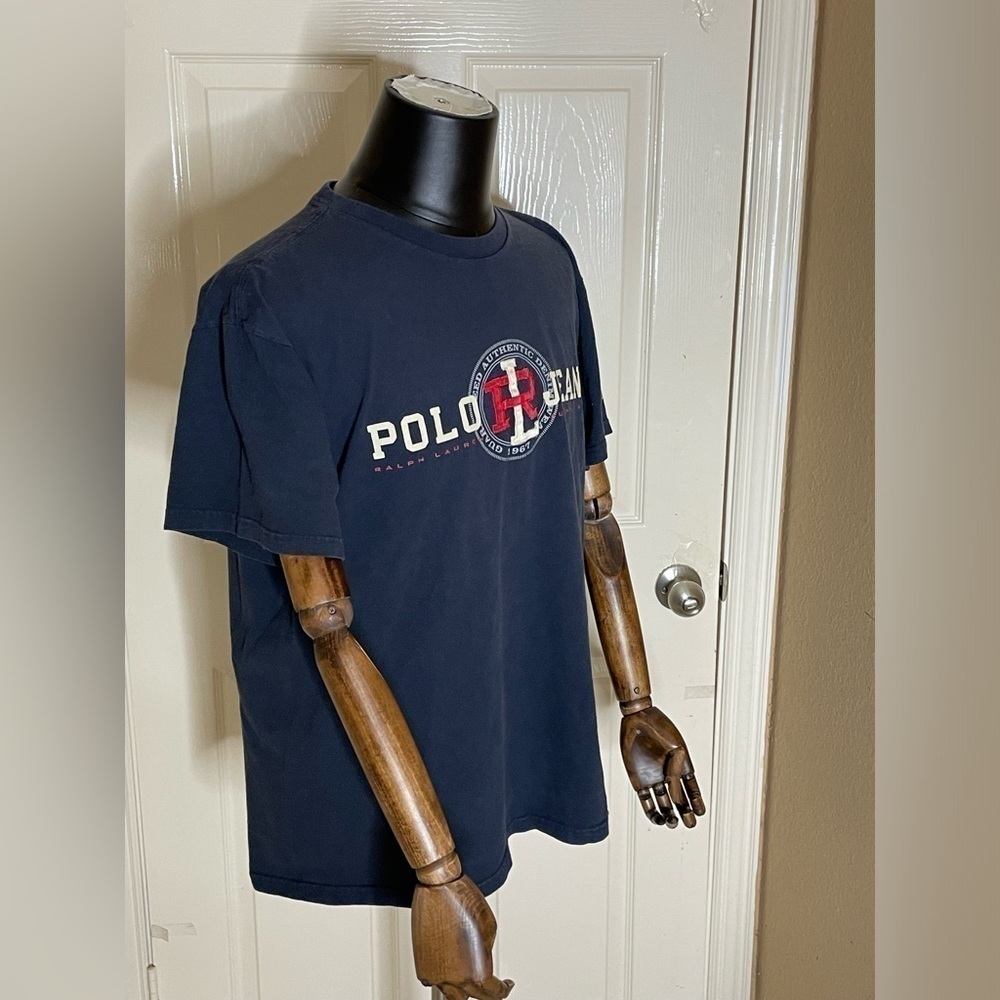 Vintage 90s Polo Jeans Co Embroidered Shirt Ralph Lauren Athletic Preppy Men L  - Picture 4 of 13